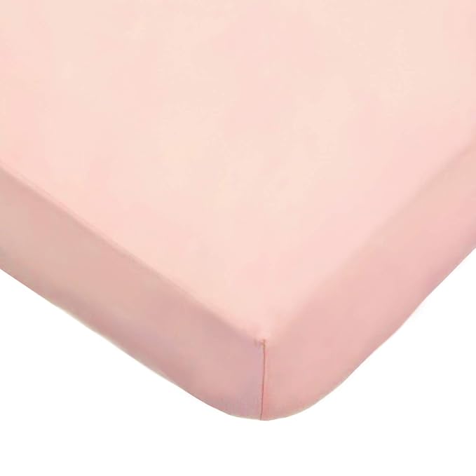 American Baby Company 3 Pack 100% Natural Cotton Fitted Crib Sheets 52" x 28" - Soft, Breathable, Hypoallergenic & Gentle Toddler Bed Sheets, Pink Stars/Blush/White, Neutral for Boys & Girls
