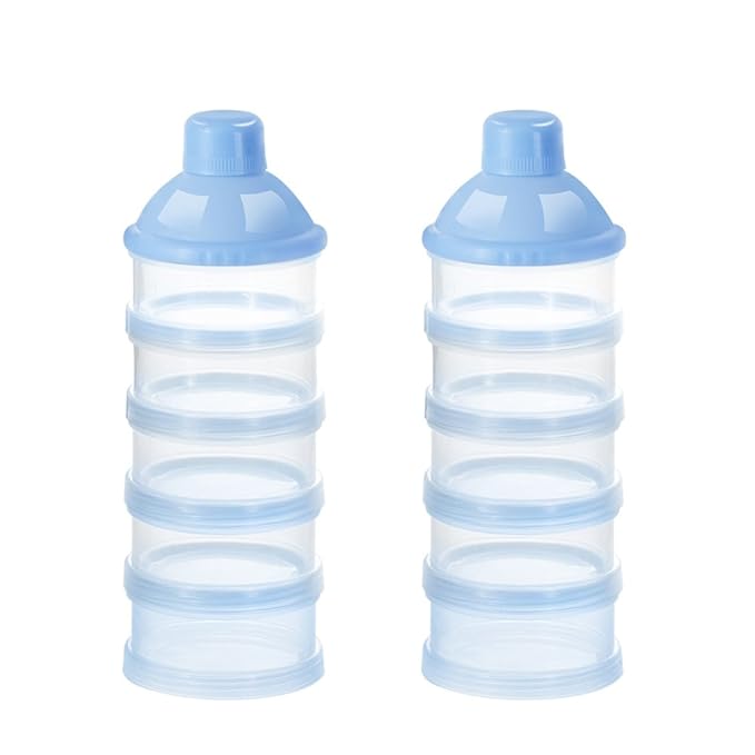 Accmor Formula Dispenser On The Go, 5 Compartments Stackable Formula Container for Travel, Baby Milk Powder Kids Snack Container, BPA Free
