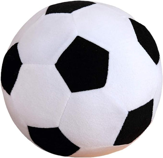 Plush Soccer Balls - Fluffy Stuffed Toy Soccer Ball Plush Pillow Soft Durable Stuff Soccerball Gift for Kids Boy Baby (Black -White,17.7inch/45cm)