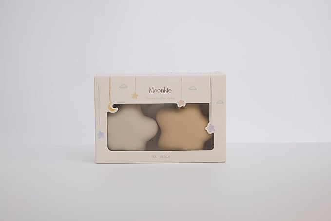 Moonkie Silicone Pacifier Holder Case, Cute Portable Pacifier Storage Case, 2 Pack