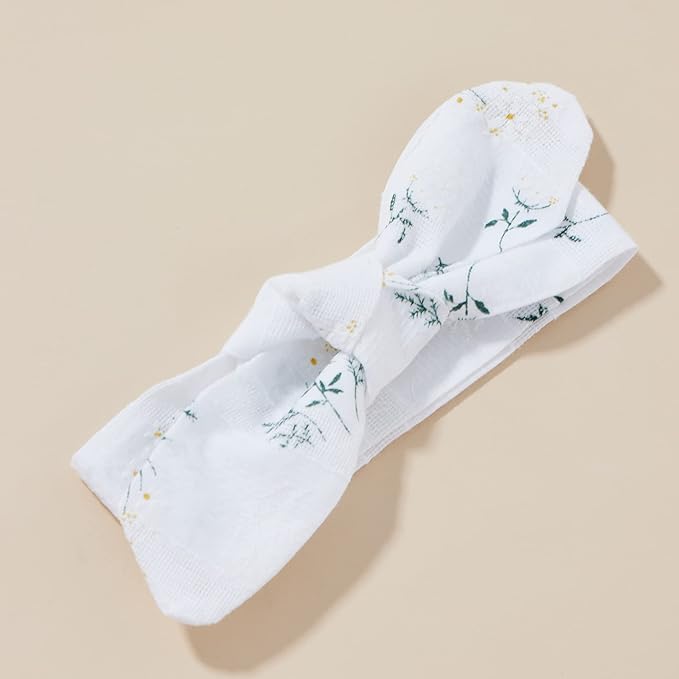 Baby Girls Floral Cotton Leotard Romper Newborn Daisy Playsuits Ruffled Sleeve Onesie Infant Jumpsuit Clothes Headband