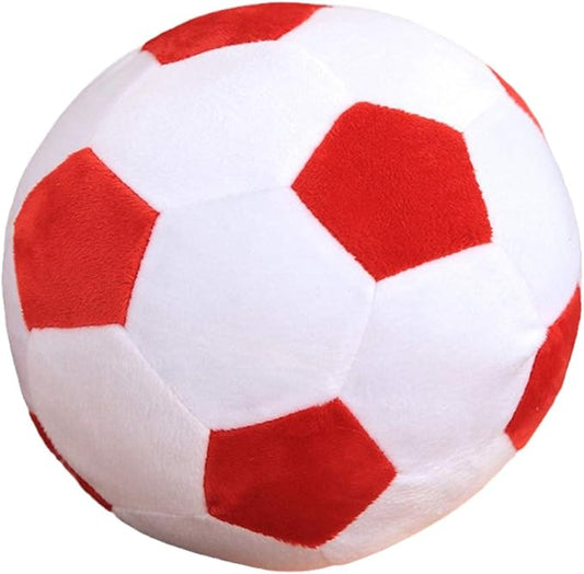Plush Soccer Balls - Fluffy Stuffed Toy Soccer Ball Plush Pillow Soft Durable Stuff Soccerball Gift for Kids Boy Baby (Red - White,11.8inch/30cm)