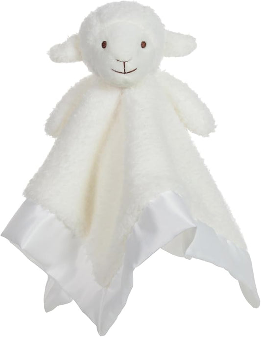 Apricot Lamb Stuffed Animals Soft Security Blanket White Lamb Infant Nursery Character Blanket Luxury Snuggler Plush(White Lamb, 14 Inches)