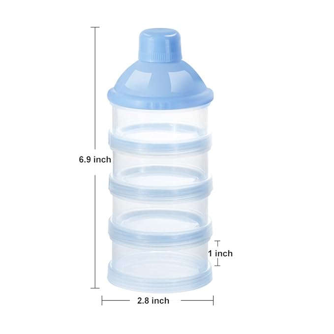 Accmor Formula Dispenser On The Go, 4 Compartments Stackable Formula Container for Travel, Baby Milk Powder Kids Snack Container, BPA Free ﻿