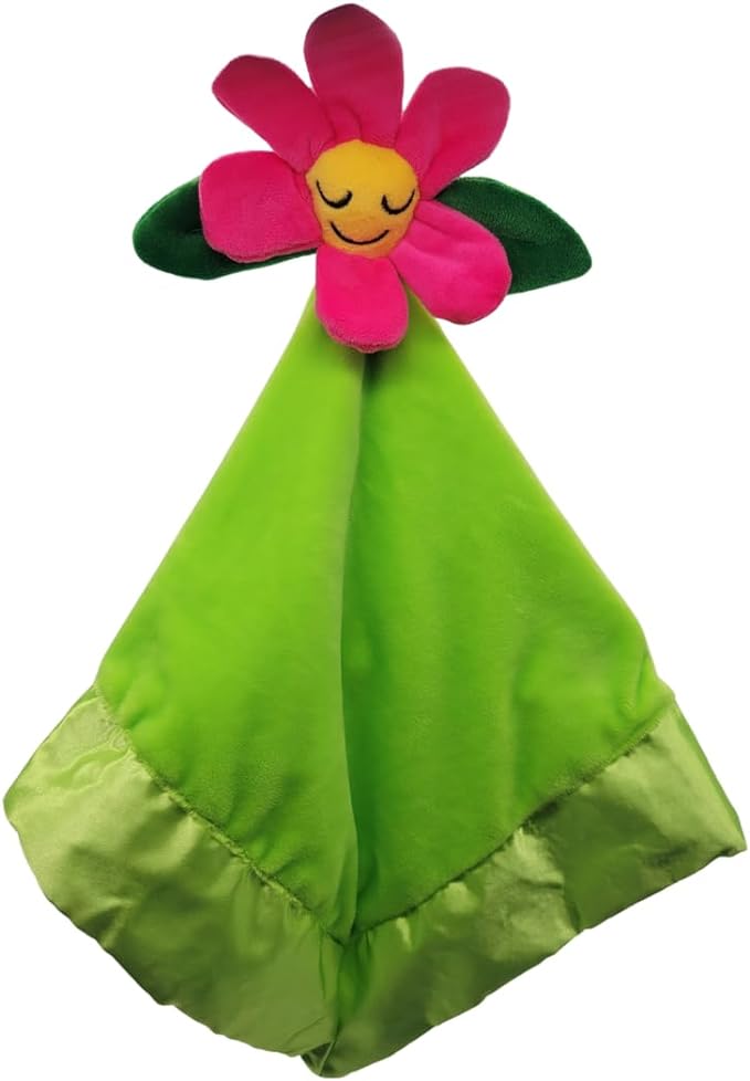 Flower Lovey Blanket for Baby | Large 20" x 20" Baby Lovey for Girls | Cute Flower Security Blanket for Babies and Toddlers