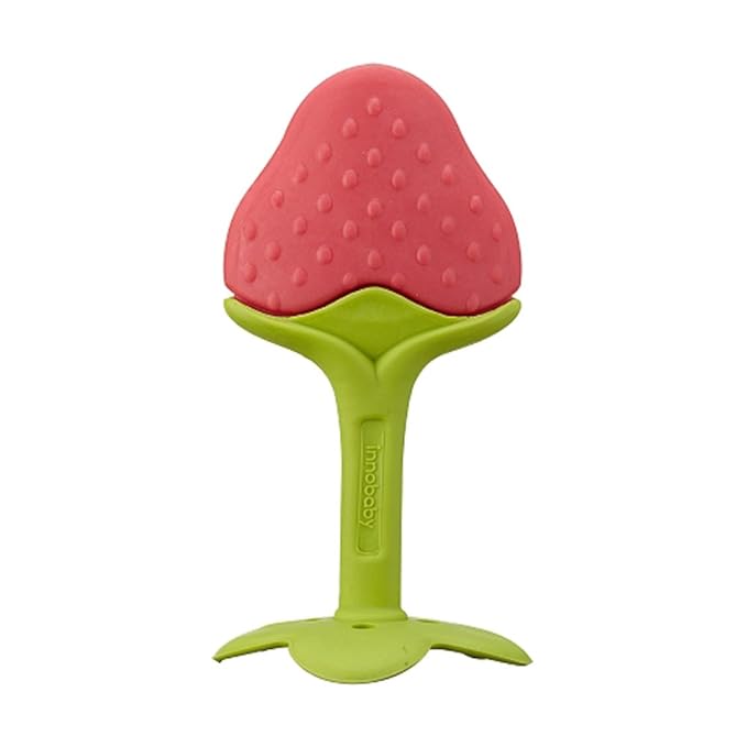 Award Winning Original Teethin’ Smart EZ Grip Fruit Teether by Innobaby - Sore Gum Relief for Front Teeth & Molars with BPA Free Teether Sensory Toy for Babies & Toddlers - Apple/Grape/Berry