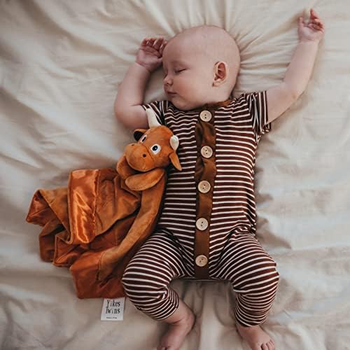 Longhorn Lovey Blanket for Baby | Large 20" x 20" Baby Lovey for Girls or Boys | Cute Longhorn Security Blanket for Babies and Toddlers