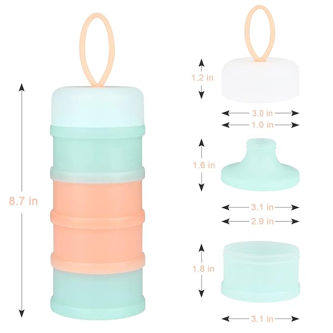 Accmor Baby Formula Dispenser On The Go, Stackable Formula Dispenser for Travel Formula Container to Go, Non-Spill Milk Powder Baby Kids Snack Storage Container, BPA Free