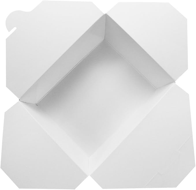 Karat FP-FTG48W 48 fl.oz. 5.9" x 4.6" x 2.4" Fold-to-Go Box #8,.White (Pack of 300)
