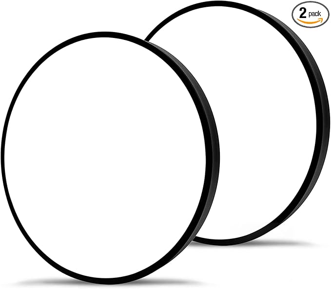 15.8 Inch LED Flush Mount Ceiling Light 2PACK, 30W Black Kitchen Ceiling Light Fixtures (200W Equi) 2400lm, 5000K Daylight Round Light Fixture Ceiling Mount for Hallway, Bedrooms, NOT-DIMMABLE