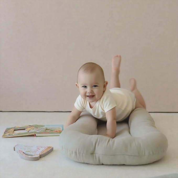 Baby Lounger - Snuggle Cozy Me Infant Lounger for Newborns | Breathable & Soft, Portable Awake-Time Pad, Essential Baby Gift (Lounger Cover Included)