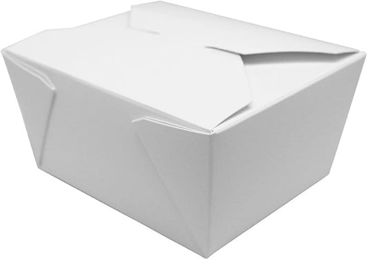 Karat FP-FTG30W 30 fl.oz. 4.3" x 3.5" x 2.4" Fold-to-Go Box #1,White (Pack of 450)