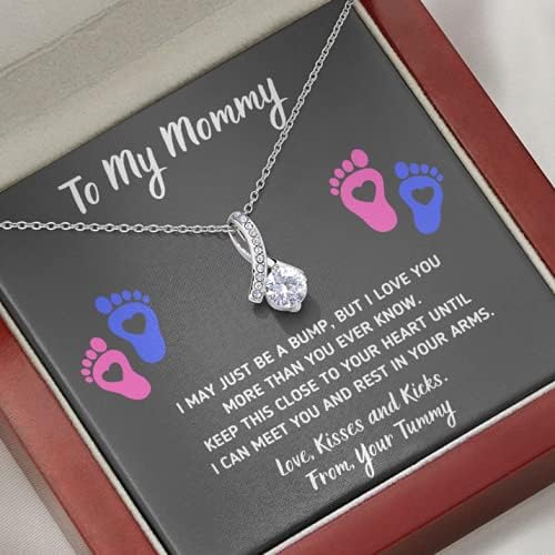 Baby Feet Jewelry Necklace, Mommy To Be Gifts For 1st Time Mom, To My Mommy Necklace Baby Bump, Gifts For Pregnant Women Mom To Be