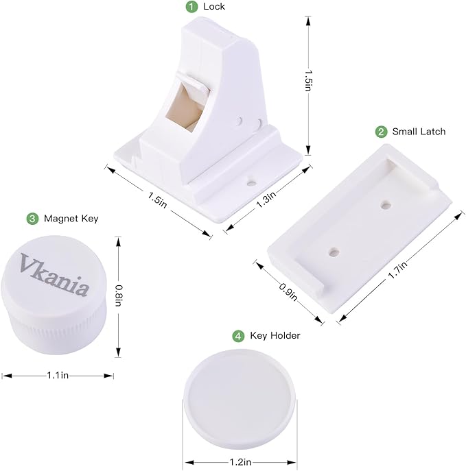 10 Pack Magnetic Cabinet Locks Baby Proofing - Vkania Baby Safety Latches for Drawers and Cabinets -Easy Installation No Drilling