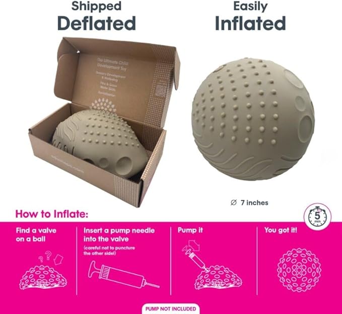 Edushape Texture-iffic Sensory Ball for Baby - 7" Baby Ball for Kids with 8 Sections of Different Tactile Patterns