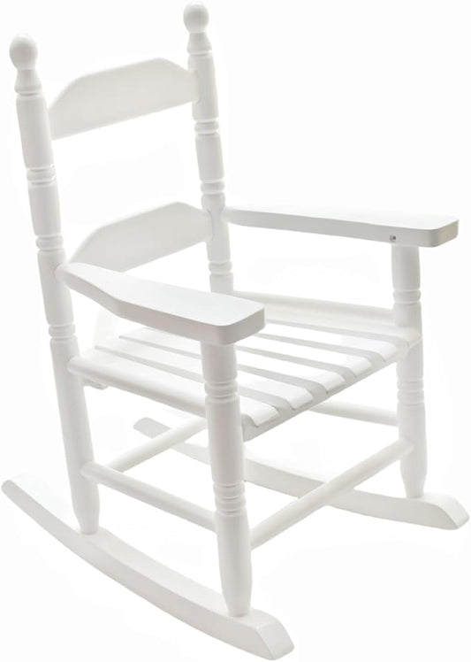Child Rocking Chair for 3-6 Small Baby Kids Wooden Outdoor Furniture Indoor Living Room Lounge Bedroom Porch Patio Outside White
