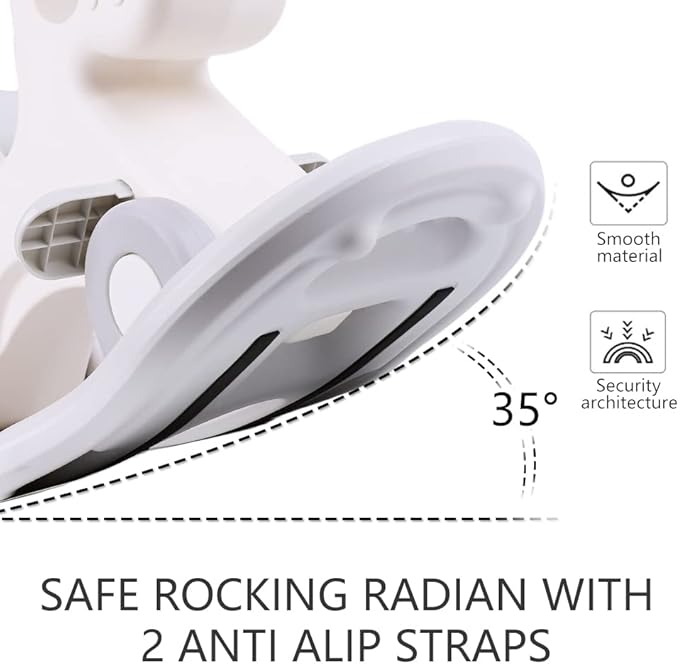 4 in 1 Rocking Horse for Toddlers 1-3 Years Old, Baby Rocking Toy Fun Birthday Gift for 1+ Kids, Ride on Toy with Detachable Balance Board and Footrest，Balance Bike with Push Handle，White