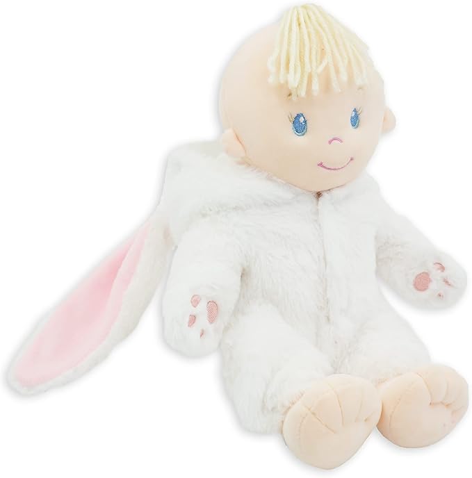 June Garden 12" Sweet Dolly Snowbun - Stuffed Ultra Soft Baby Doll for Birth and Up - Bunny Outfit