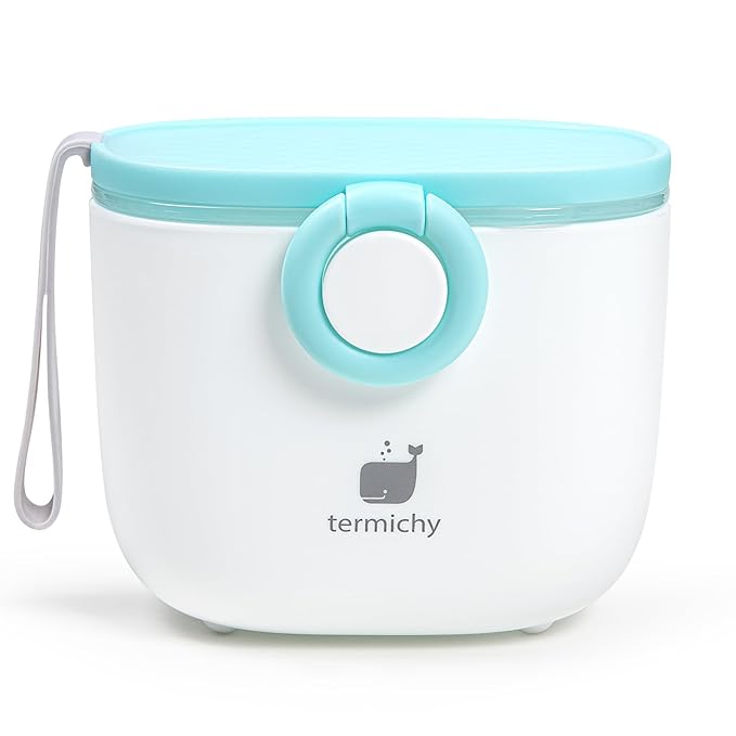 Termichy Baby Formula Dispenser, Portable Milk Powder Dispenser Container with Carry Handle and Scoop for Travel Outdoor Activities with Baby Infant, 8.8OZ, 0.55LB, 250g, 500ml (Baby Blue)