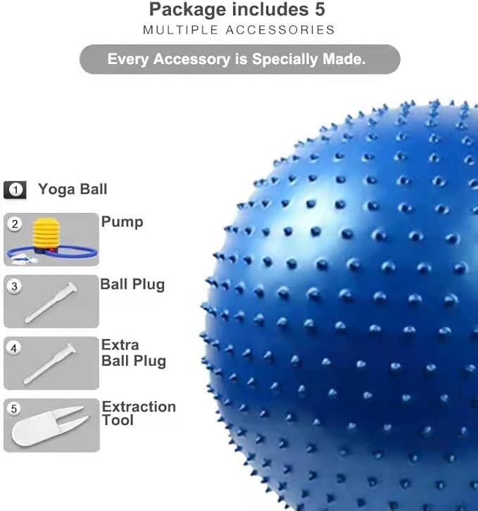 Large Sensory Massage Ball for Kids, 33.5" 85CM Bouncy Exercise Ball, Big Inflatable Toys with Tactile Spikes, Outdoor Giant Yoga Balls, Large Beach Ball (1 Black)