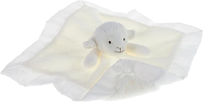 Apricot Lamb Stuffed Animals Soft Security Blanket White Lamb Infant Nursery Character Blanket Luxury Snuggler Plush(White Lamb, 14 Inches)