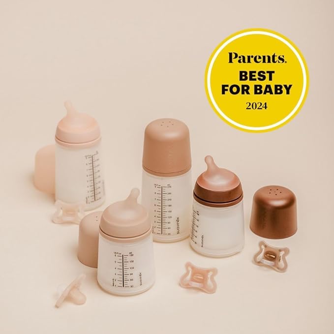 Suavinex Zero Zero Anti Colic Baby Bottle, No 1 Spanish Baby Bottle Brand, Minimizes Bottle Rejection & Nipple Confusion, Perfect for Breastfeeding Babies, 9oz/270mL, Fair Tone, Medium Flow Nipple