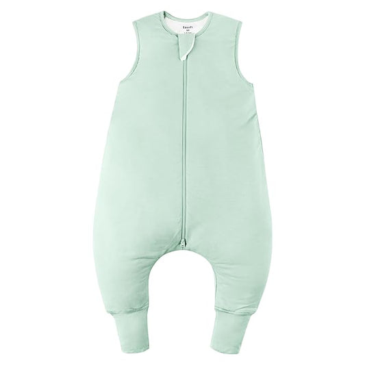 Rayon Made From Bamboo Sleep Sack 12-24 Months 0.5 Tog Ultra Soft Summer Toddler Sleep Sack 1t-2t with Feet 2-Way Zipper Lightweight Baby Sleeping Bag with Legs Thin Baby Wearable Blanket-Green