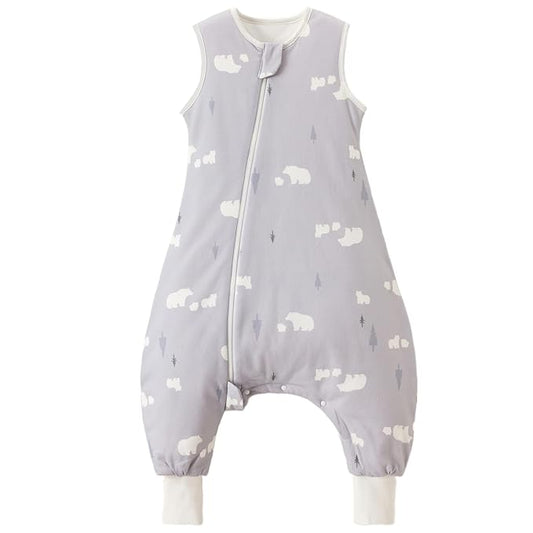 2 Pack Super Soft 0.5 TOG Sleep Sack with Legs, 100% Organic Cotton Side Open Toddler Sleep Sack with Feet, Foliage & Cactus, Size M