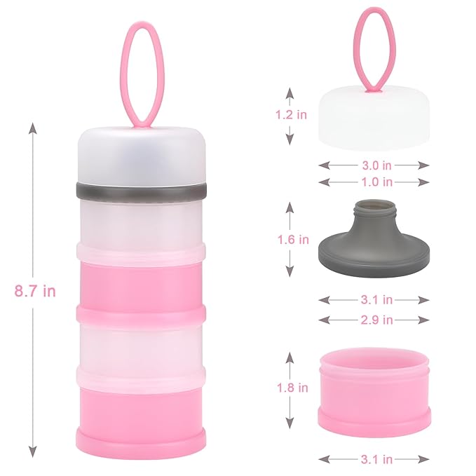 Accmor 2 Pack Baby Formula Dispenser On The Go, Stackable Formula Dispenser Formula Container to Go, Non-Spill Portable Milk Powder Kids Snack Storage Container, BPA Free