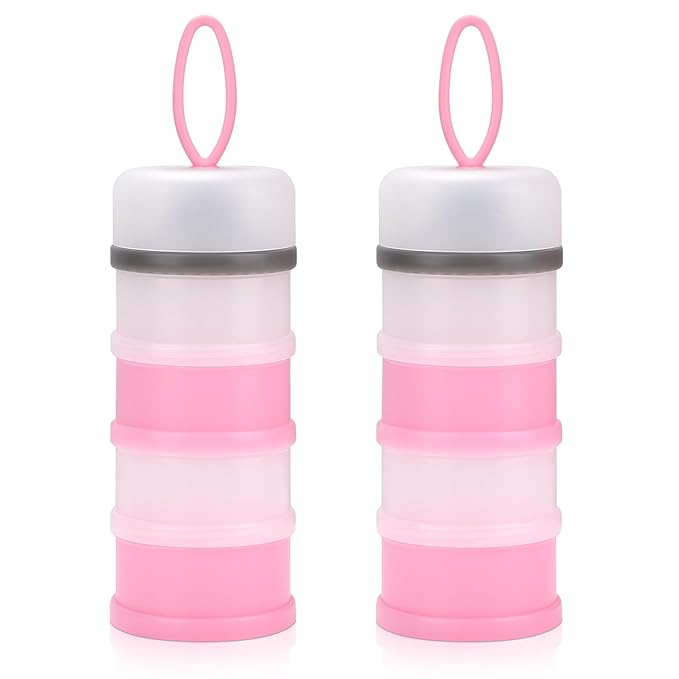 Accmor 2 Pack Baby Formula Dispenser On The Go, Stackable Formula Dispenser Formula Container to Go, Non-Spill Portable Milk Powder Kids Snack Storage Container, BPA Free