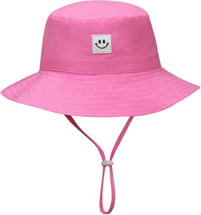MaxNova Baby Sun Hat Smile Face UPF 50+ Toddler Bucket Hat for Boys Girls 0-7 Years