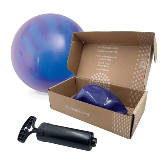 Edushape Incrediball Change-A-Color Sensory Ball for Baby - 7" Deflated with Pump - Color Changing Ball Helps Enhance Gross Motor Skills for Kids