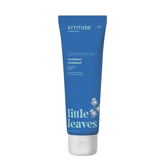 ATTITUDE Hair Conditioner for Kids, Dermatologically Tested Products, Plant- and Mineral-Based Detangler, Vegan, Blueberry, 8 Fl Oz