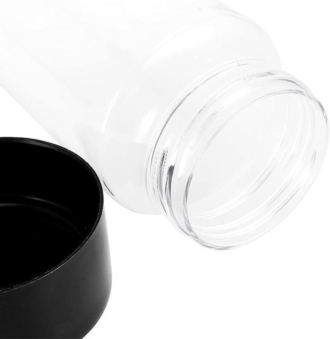 18 PCS 14 Oz Bulk Empty Sensory Bottles, Plastic Juice Bottles with Caps, Reusable Clear Drink Containers, PET Water Bottles for Juice Milk Homemade Beverages