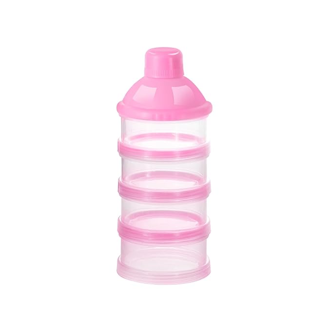 Accmor Formula Dispenser On The Go, 4 Compartments Stackable Formula Container for Travel, Baby Milk Powder Kids Snack Container, BPA Free ﻿