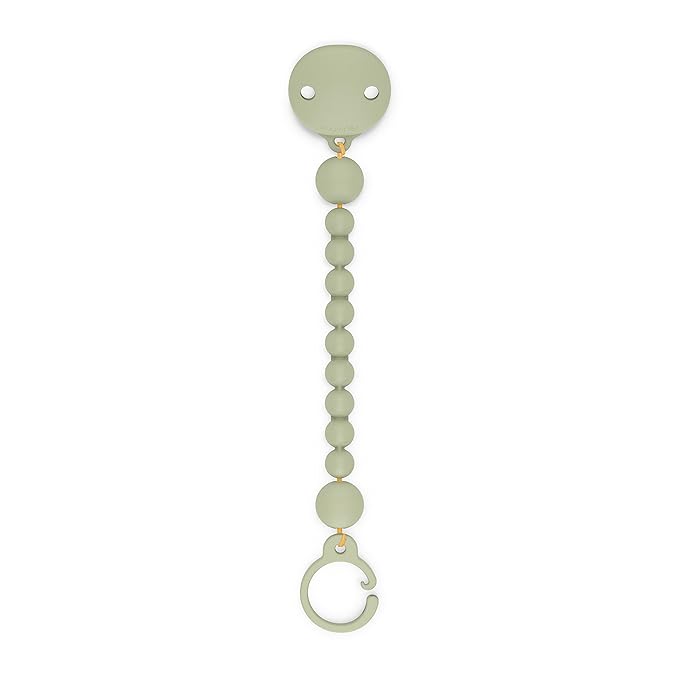Suavinex Color Essence Silicone Baby Pacifier Clip, Single Piece 100% Soft Silicone Chain, Baby Accessories, Baby Essentials, Designed in Spain (Jungle Green)
