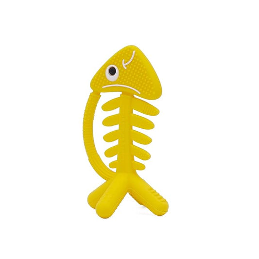 3in1 Infant Toys, Baby Teething Toys 0-3-6-12 Months, Teethers for Babies 3-6 6-12 Months for Teething Relief, Gifts,Silicone,Sensory,Baby Toys 0-6 Months,USA Patent Pending,Yellow Fish