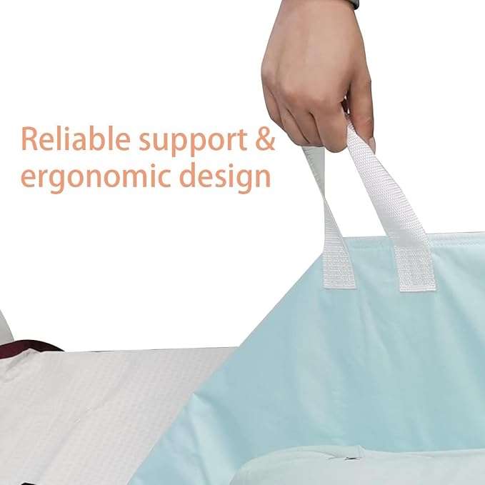Bed Pads for Incontinence Washable Positioning Bed Pad with 8 Handles Washable Reusable Incontinence Mattress Protector Waterproof Bed Pads Incontinence Uderpads for Bedridden Elderly 52” x 36” (1)