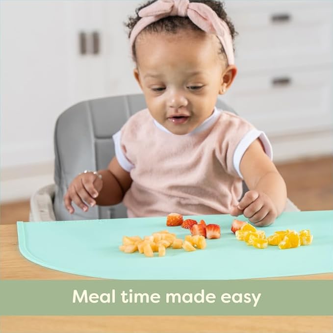 UpwardBaby 100% Silicone Baby Placemat (Mint Green) - Food-Catching Table Mat - Non-Slip Backing, BPA-Free, Dishwasher Safe- Toddler Eating Mat & Baby Silicone Suction Placemat