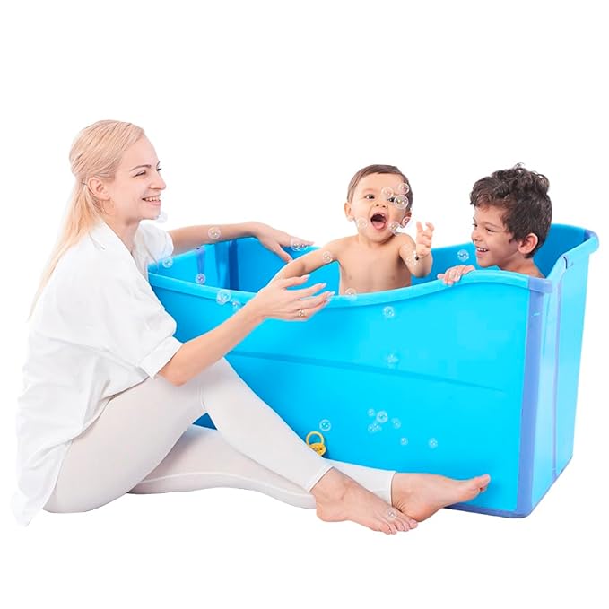 Large Foldable Bathtub for Toddler Collapsible Baby Bathtub Portable Bath tub Lightweight for Children Twins Petite Adult