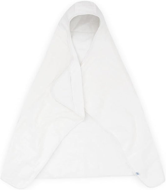 Little Unicorn Premium Hooded Bath Towel| Absorbent Cotton & Terry Blend | Larger Size, 1-6 Years (White)