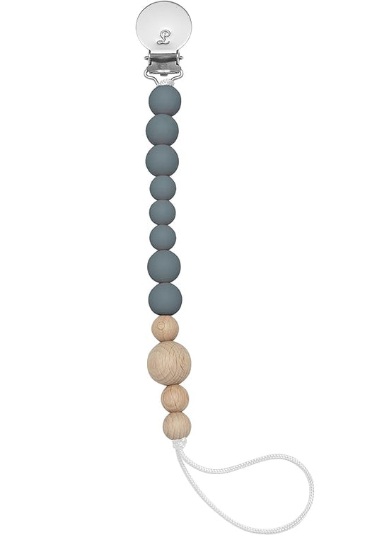 Loulou Lollipop Silicone Soother Pacifier Clip Binky Holder for Newborn and Baby - Color Block (Storm)