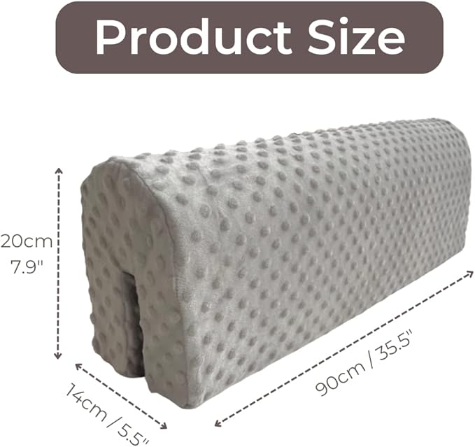 Wonder Space Toddlers' Bed Rail Bumpers Protecter - Children's Bed Guardrail Padding - Anti-Collision | Increased Height | Fall Prevention - Easy Installation Enhanced Safety Mostly Fit (Grey, 3ft)