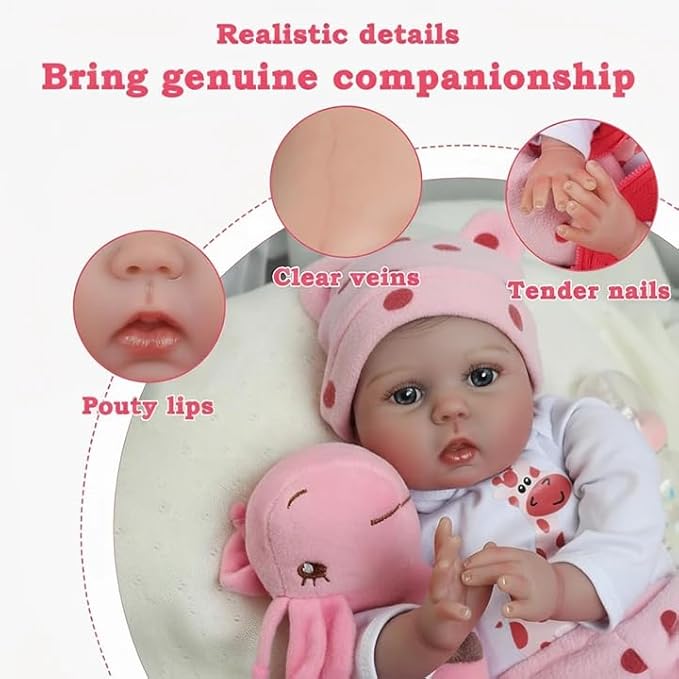 CHAREX Reborn Baby Dolls - 22 inches Realistic Newborn Soft Vinyl Baby Dolls Toy for Kids Age 3+