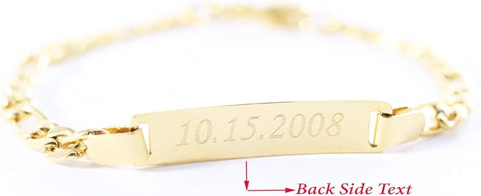 Tina&Co Personalized 18K Gold Plated Baby Name Bracelet Custom Bracelets for Kids Id Protection Bracelet Baptism for Girls