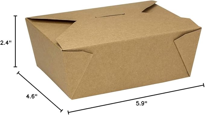 Karat Paper To Go Boxes [48 oz - 300 ct] Leak-Resistant, Microwavable, Heavy-Duty Take Out Boxes | Grease Resistant & Stackable | #8 Kraft Brown