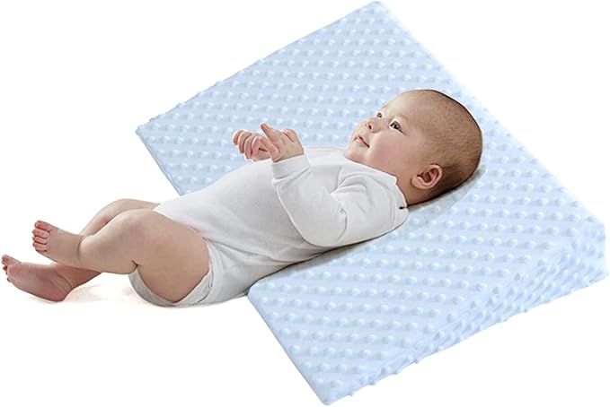 Wedge Pillow,19.3X 14.96x 4inches with Removeable Cover,30 Degree Incline（Blue-01）