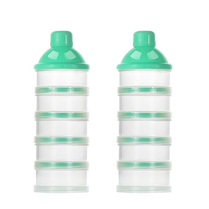 Accmor Formula Dispenser On The Go, 5 Compartments Stackable Formula Container for Travel, Baby Milk Powder Kids Snack Container, BPA Free