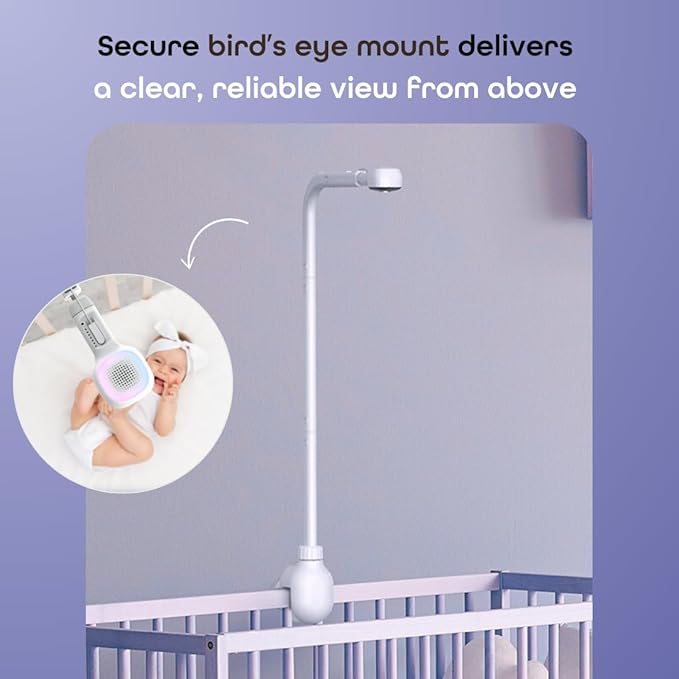 Hubble Connected SkyVision AI-Enhanced HD Smart Baby Monitor, 1 Camera, Mounts, Smart Rollover & Cry Detection, AI Sleep Report, 2-Way Talk, Night Vision, Nightlight & Sounds, Baby-Centric App
