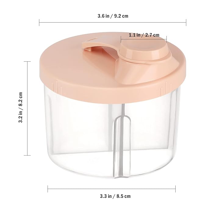 Accmor Baby Formula Dispenser On The Go, Non-Spill Rotating Four-Compartment Formula Container to Go, Milk Powder Kids Snack Container for Infant Toddler Travel Outdoor, Pink